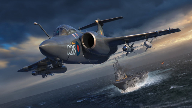 Large jet over ocean with free wallpaper - medium preview image