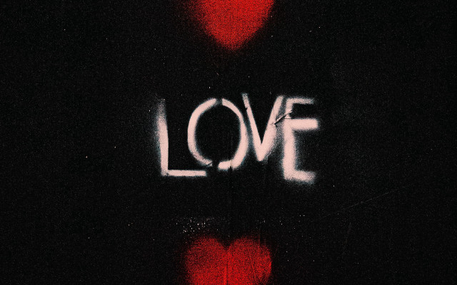 Red heart love banksy night free wallpaper - medium preview image