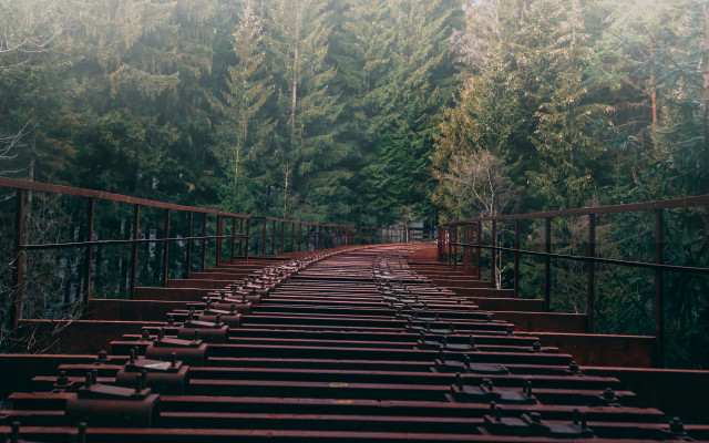 Train track fence constructivism tilt free wallpaper - medium preview image