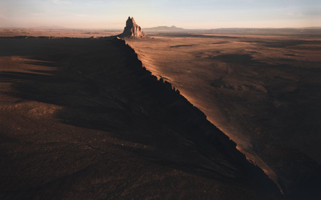 Mountain desert landscape sky ocean free wallpaper - medium preview image