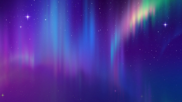 Aurora borealis stars moon cityscape free wallpaper - medium preview image
