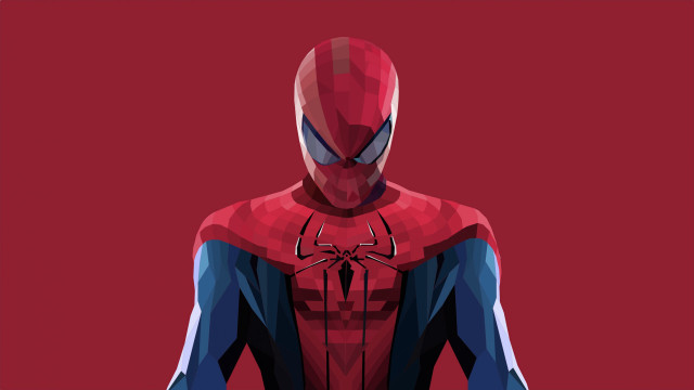 Spiderman red background black blue free wallpaper - medium preview image