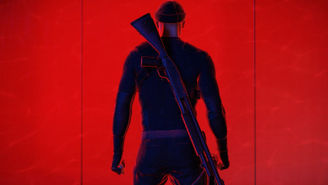 Black man gun red room free wallpaper - medium preview image