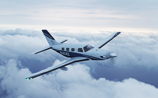 Small plane clouds propeller landing free wallpaper - medium preview image