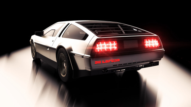 White car retrofuturism matte rendering free wallpaper - medium preview image