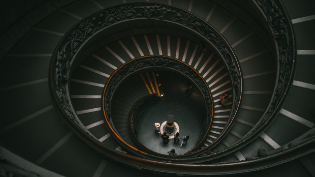 Spiral staircase museum roman clock free wallpaper - medium preview image
