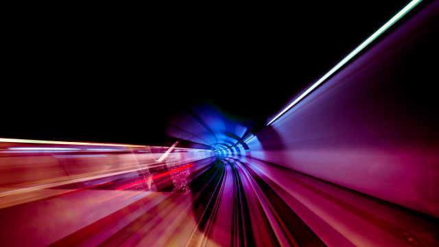 Train tunnel night futurism motionblur free wallpaper - medium preview image