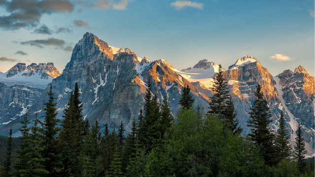 Mountain range trees sky clouds #2 free wallpaper - medium preview image