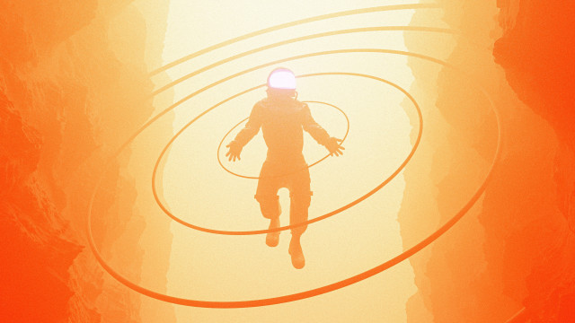 Man space suit floating circle free wallpaper - medium preview image