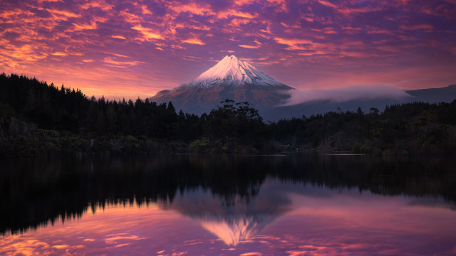 Mountain lake sunset forest sky #2 free wallpaper - medium preview image
