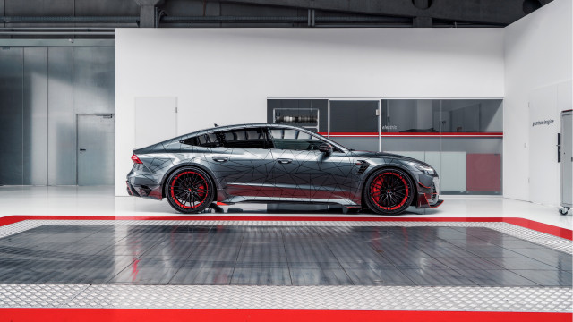 Grey car garage red accents free wallpaper - medium preview image