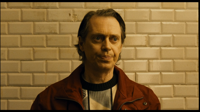Man red jacket brick wall free wallpaper - medium preview image