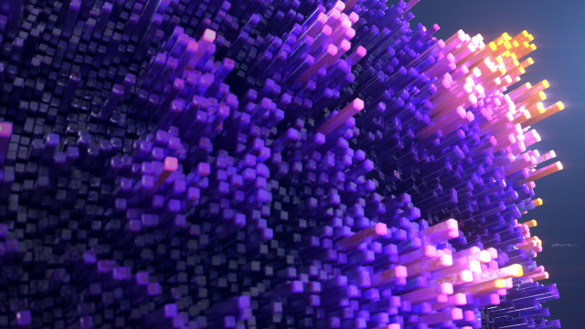 Colorful abstract squares fence city free wallpaper - medium preview image