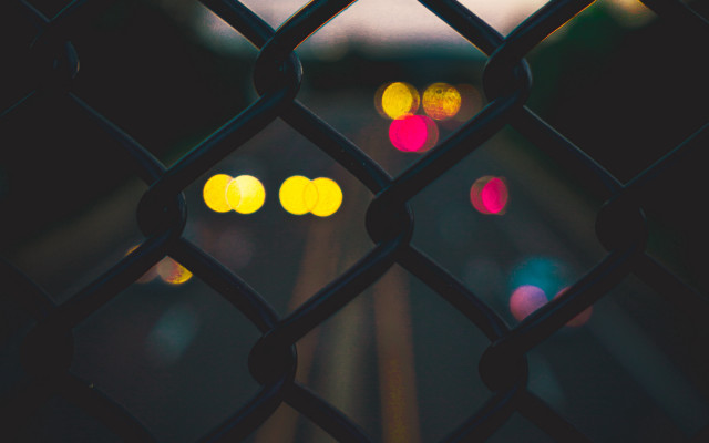 Fence lights night train track free wallpaper - medium preview image