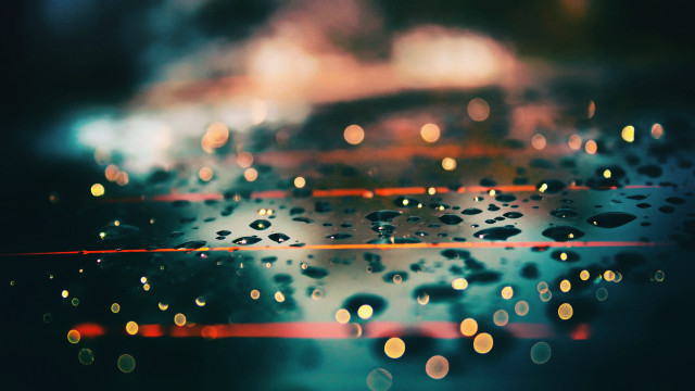 Rainy window water drops bokeh free wallpaper - medium preview image