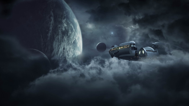 Space station clouds planet earth free wallpaper - medium preview image