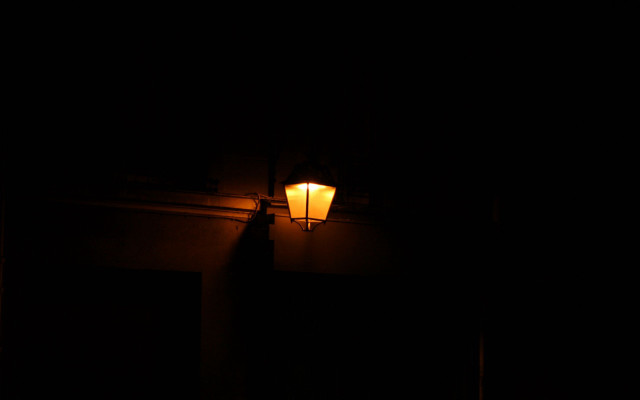 Streetlight dark building night person free wallpaper - medium preview image