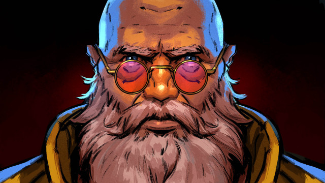 Bearded man glasses red eye free wallpaper - medium preview image