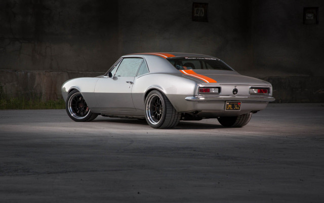 Silver car orange stripe parking free wallpaper - medium preview image