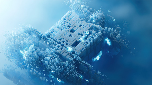 Cube bubbles city night starry free wallpaper - medium preview image