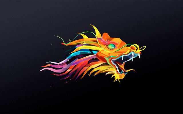 Colorful dragon flying air tail free wallpaper - medium preview image