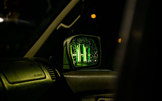 Rearviewmirror greenlights cyberpunk moon earth free wallpaper - medium preview image