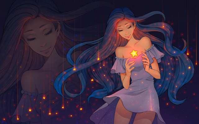 Woman star holding girl aurora free wallpaper - medium preview image