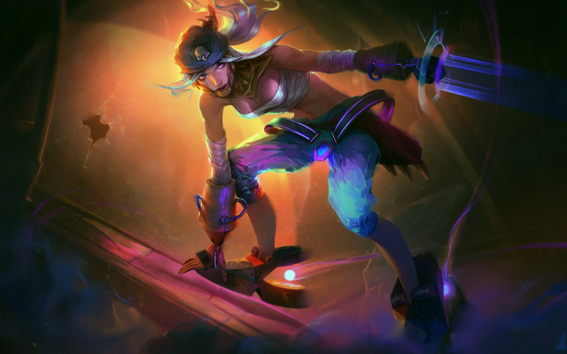 Akali skateboard darkroom brightlight concept free wallpaper - medium preview image