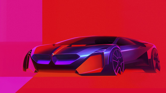 Futuristic synthwave car gradient 3d free wallpaper - medium preview image