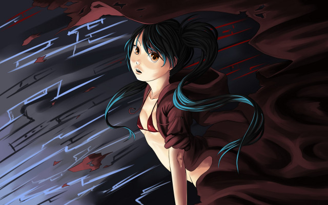 Red dress wall anime bikini free wallpaper - medium preview image