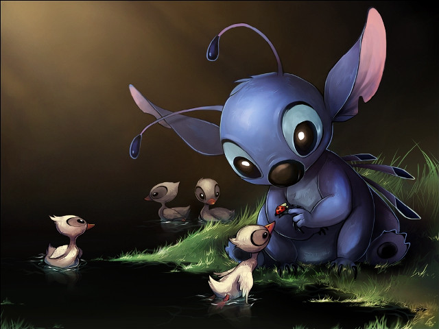 Blue bunny ducks dark background free wallpaper - medium preview image