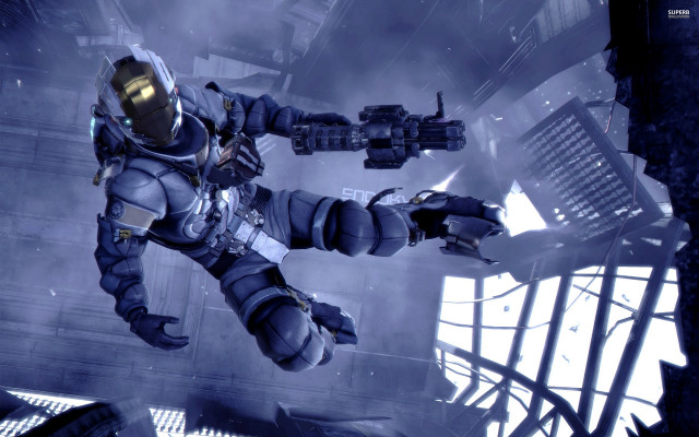 Space suit flying gun alecki free wallpaper - medium preview image