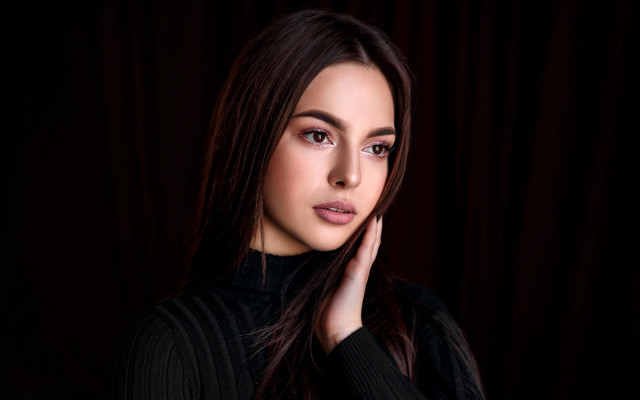 Woman longhair blackwearing portrait elina free wallpaper - medium preview image