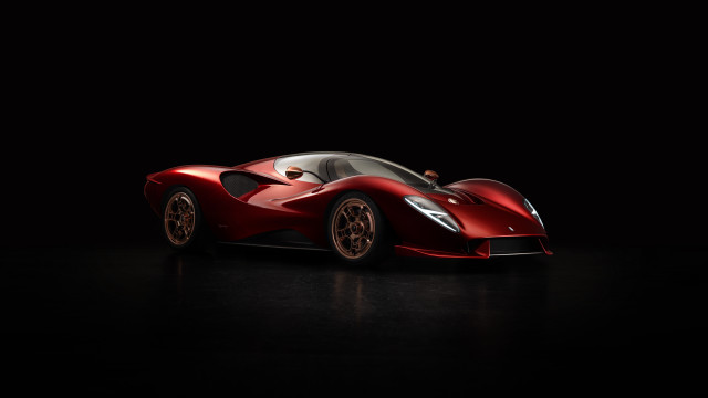 Red sports car side profile free wallpaper - medium preview image