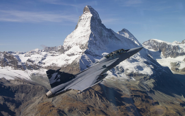 Fighter jet mountain range sky #9 free wallpaper - medium preview image