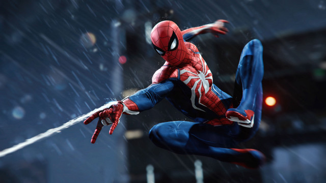 Spiderman midair rain gloves sword free wallpaper - medium preview image