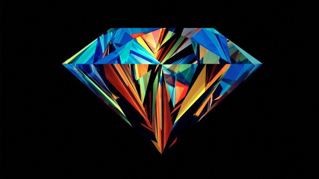 Diamond abstract 3d render black free wallpaper - medium preview image