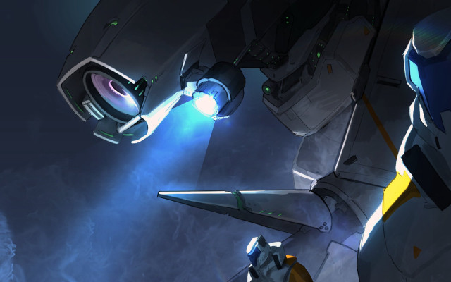 Sci fi robot flying glowing free wallpaper - medium preview image
