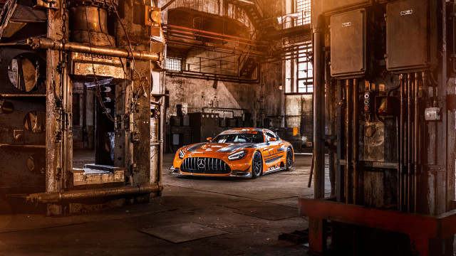 Industrial car clocktower architecture cityscape free wallpaper - medium preview image
