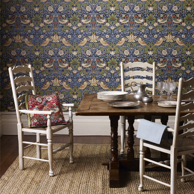 Table chairs plates floral wall free wallpaper - medium preview image