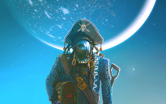 Space suit man moon starry free wallpaper - medium preview image