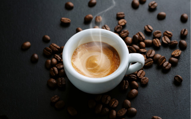 Coffee cup steam coffee beans free wallpaper - medium preview image