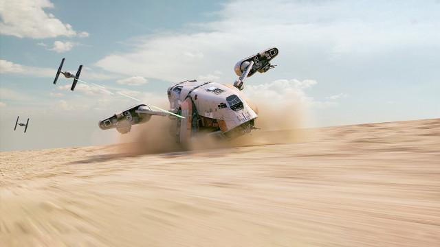 Star wars vehicle desert flying free wallpaper - medium preview image