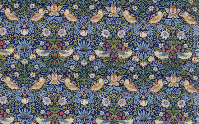 Blue green floral pattern birds #2 free wallpaper - medium preview image