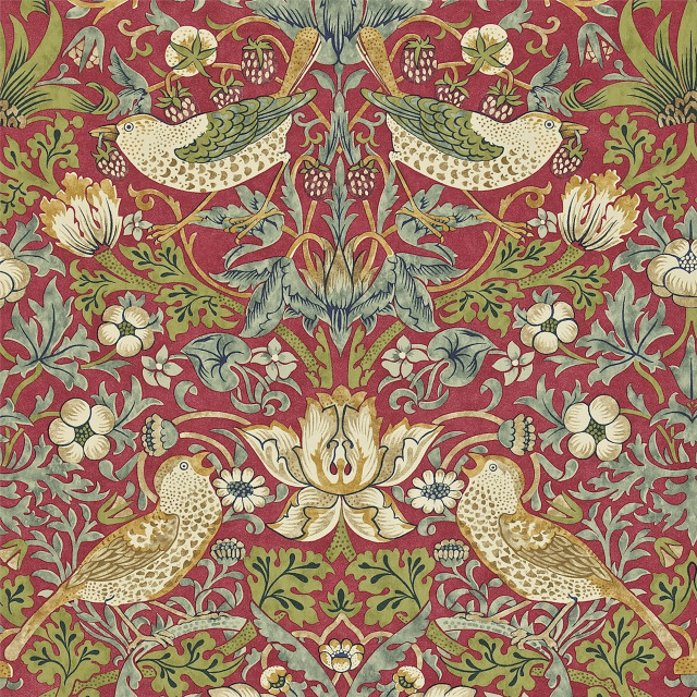 Red green wallpaper birds flowers free wallpaper - medium preview image