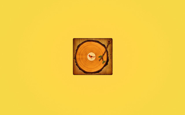 Record player yellow sunflower girls free wallpaper - medium preview image