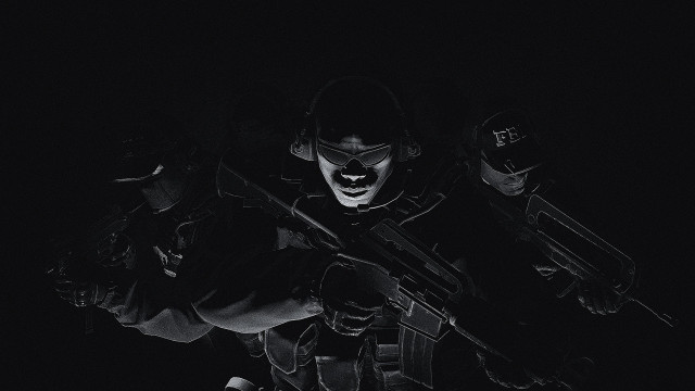 Man in black uniform gun free wallpaper - medium preview image