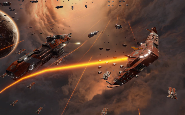 Ships rocket planet cloud battle free wallpaper - medium preview image