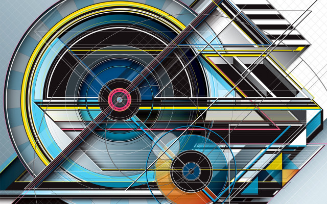 Colorful abstract geometric circular android free wallpaper - medium preview image