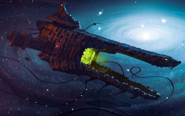 Space station galaxy spiral bright free wallpaper - medium preview image